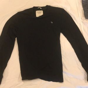 Navy blue long sleeve waffle fabric Abercrombie